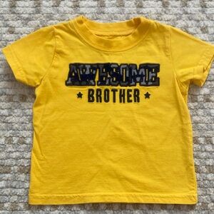 6-9 Month “Awesome Brother” Yellow T-Shirt